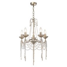 Laura Ashley Aisling 5 Light Chandelier Satin Gold Laura Ashley Aisling 5 Light Chandelier Satin Gold