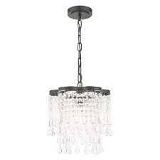 Laura Ashley Broadway Single Crystal Pendant Matt Black Laura Ashley Broadway Single Crystal Pendant Matt Black
