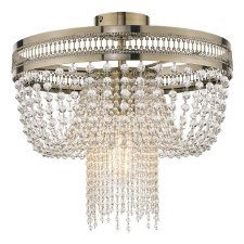 Laura Ashley Clara Semi Flush Crystal Pendant Antique Brass Laura Ashley Clara Semi Flush Crystal Pendant Antique Brass
