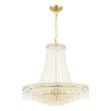 Laura Ashley Enid 5 Light Grande Chandelier Antique Brass & Crystal