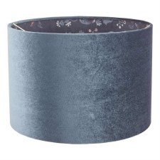 Laura Ashley Portia Velvet Drum Shade 12" Blue Laura Ashley Portia Velvet Drum Shade 12" Blue