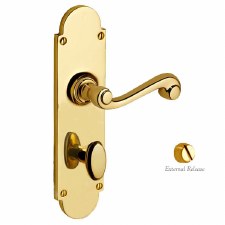 Brassart Constable 619 Bathroom Lock Handles Polished Brass Unlacquered