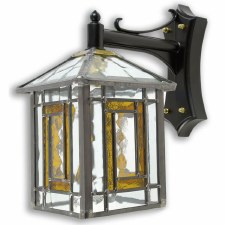 Poole Leaded Outdoor Wall Lantern Amber