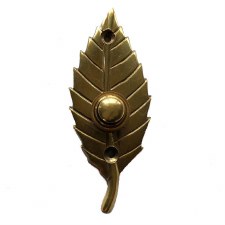 Leaf Bell Push Polished Brass Unlacquered