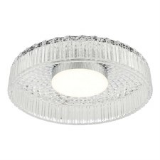 Leena Flush Ceiling Light Chrome & Ribbed Glass Leena Flush Ceiling Light Chrome & Ribbed Glass