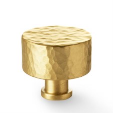 Hammered Leila Cupboard Knob 35mm Satin Brass