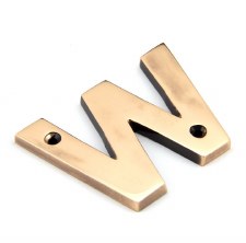 From The Anvil Letters W Polished Bronze