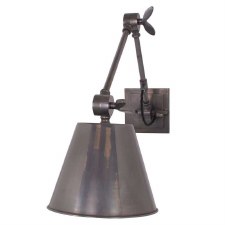 Library Double Adjustable Wall Light Antique