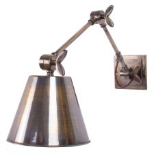 Library Double Adjustable Wall Light Renovated Brass