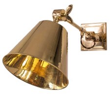 Library Single Adjustable Wall Light Polished Brass Lacquered