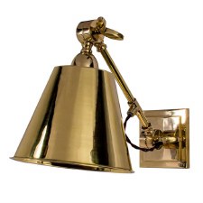 Library Single Adjustable Wall Light Polished Brass Unlacquered