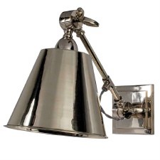 Library Single Adjustable Wall Light Polished Nickel