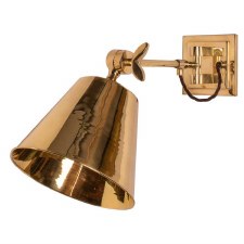 Library Swing Arm Wall Light Polished Brass Lacquered