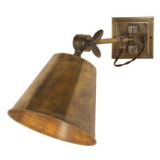 Library Swing Arm Wall Light Renovated Brass