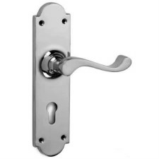 Lincoln Euro Profile Door Lock Handle Polished Chrome