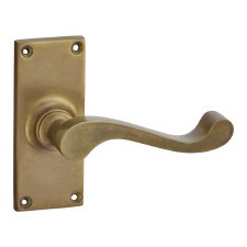 Lincoln Door Latch Handles Aged Brass