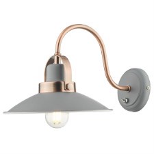 Liden Single Pendant Wall Light Grey & Copper