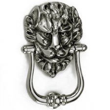 Croft Lion Head Door Knocker 1768 Polished Nickel