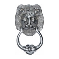 Heritage K1210 Lion Head Door Knocker Satin Chrome Heritage K1210 Lion Head Door Knocker Satin Chrome