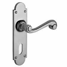 Victorian Constable 604PU Oval Hole Door Lock Handles Polished Chrome