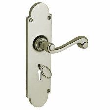 Brassart Constable 619 Escutcheon Lock Handles Polished Nickel