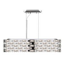 Lola 6 Light Oblong Pendant Crystal & Chrome Lola 6 Light Oblong Pendant Crystal & Chrome