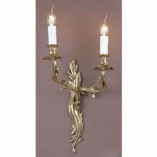 Louis Double Wall Light LH Polished Brass