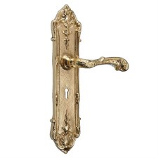 Brassart Louis XIV Lock Door Handles Polished Brass Lacquered