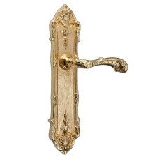 Brassart Louis XIV Latch Door Handles Polished Brass Lacquered