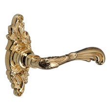 Brassart Louis XV Latch Door Handles Polished Brass Lacquered