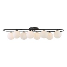 Luana 6 Light Bar Pendant Black & Opal Glass Luana 6 Light Bar Pendant Black & Opal Glass