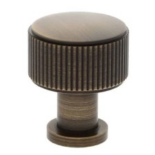 Lucia Reeded Cabinet Knob 29mm Antique Brass