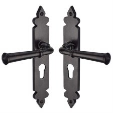 Heritage Ludlow Euro Lock Door Handle RDB5848 Rustic Dark Bronze