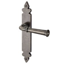 Heritage Ludlow Latch Door Handle RPW5810 Rustic Pewter