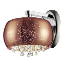 Luna Single Wall Light Crystal & Copper