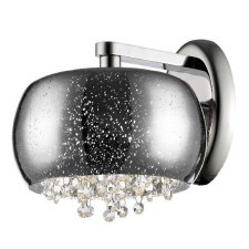 Luna Single Wall Light Crystal & Chrome