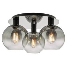 Lycia 3 Light Semi Flush Pendant Black Lycia 3 Light Semi Flush Pendant Black