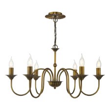 Lydian 6 Light Chandelier Antique Bronze