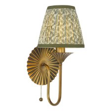 Lydian Wall Light Antique Bronze & Green Esther Shade