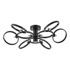 Lynette 9 Light Semi Flush Fitting Black Lynette 9 Light Semi Flush Fitting Black