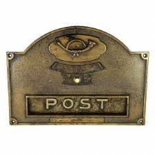 Letter Plate with Bell Push Antique Brass