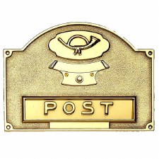 Letter Plate with Bell Push Polished Brass