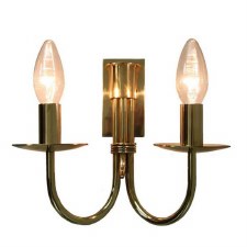 Malmo Double Wall Light Polished Brass Unlacquered