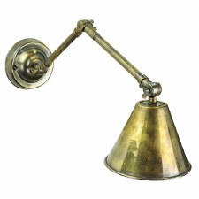 Map Room Triple Joint Adjustable Single Wall Light Antique Brass