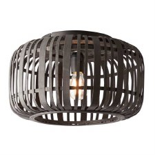 Mathias Flush Ceiling Light Dark Bamboo
