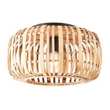 Mathias Flush Ceiling Light Natural Bamboo