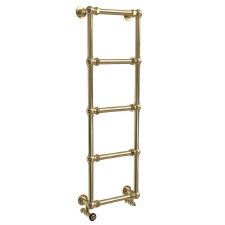 Mayfield Heated Towel Rail 500mm Polished Brass Unlacquered