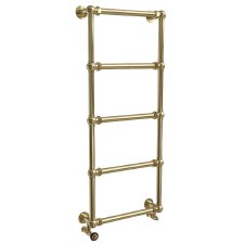 Mayfield Heated Towel Rail 650mm Polished Brass Unlacquered