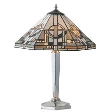 Interiors 1900 Metropolitan Tiffany Table Lamp Aluminium Interiors 1900 Metropolitan Tiffany Table Lamp Aluminium