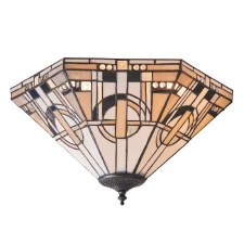 Interiors 1900 Metropolitan Tiffany Flush Light 70779 Interiors 1900 Metropolitan Tiffany Flush Light 70779